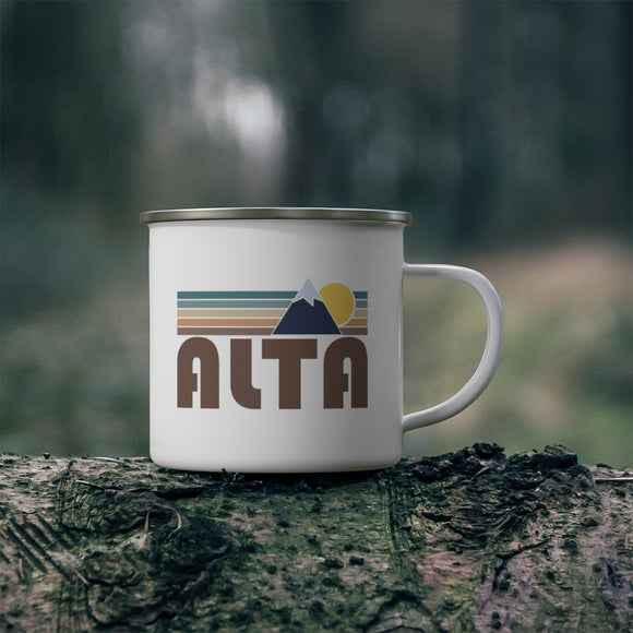 Alta, Utah Camp Mug - Retro Enamel Camping Alta Mug
