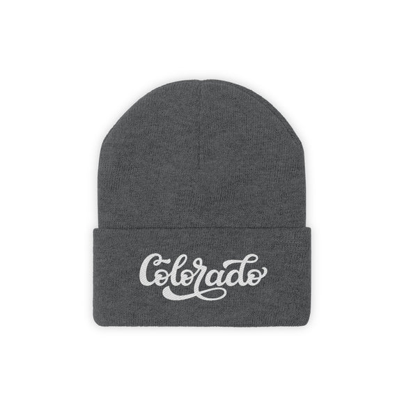 Colorado Beanie - Adult Hand Lettered Embroidered Colorado Knit Hat