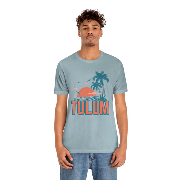 Tulum, Mexico T-Shirt - Retro Palm Tree & Beach Unisex Tulum Shirt