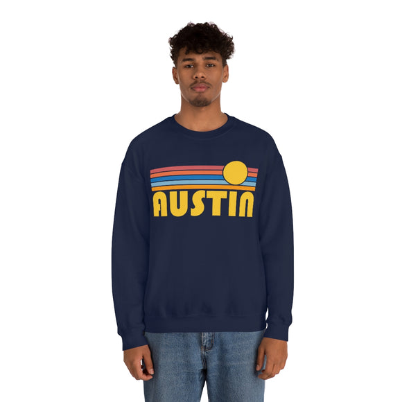 Austin, Texas Sweatshirt - Retro Sunset Unisex