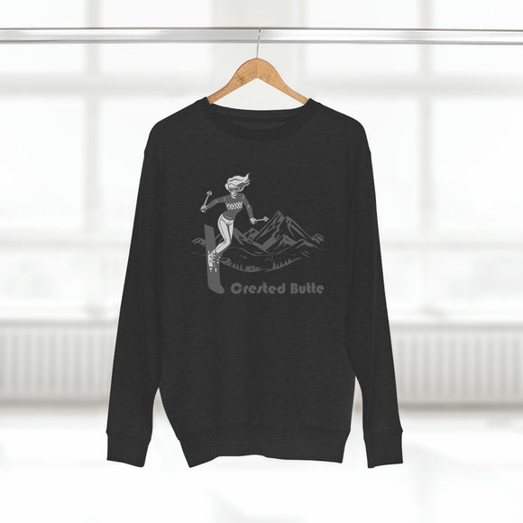 Premium Crested Butte, Colorado Crewneck Sweatshirt - Retro Unisex Sweatshirt