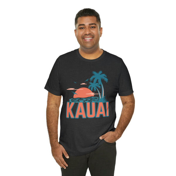 Kauai, Hawaii T-Shirt - Retro Palm Tree & Beach Unisex Kauai Shirt