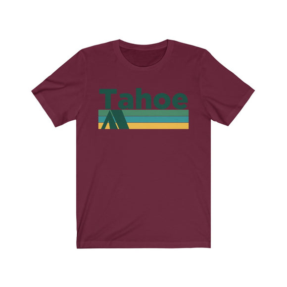 Lake Tahoe, California T-Shirt - Retro Camping Adult Unisex Lake Tahoe T Shirt