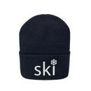 Ski Knit Beanie - Adult Embroidered Snowflake Ski Knit Hat-14