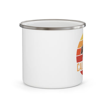 California Camp Mug - Retro Bear Enamel Campfire California Mug - 0