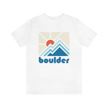 Buy white Boulder Shirt, Colorado Retro T-Shirt, Colorful Colorado tee, Boulder Mountain Shirt