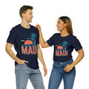 Maui, Hawaii T-Shirt - Retro Palm Tree & Beach Unisex Maui Shirt-94