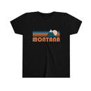 Montana Youth T-Shirt - Retro Mountain Montana Kid's TShirt-3