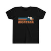 Montana Youth T-Shirt - Retro Mountain Montana Kid's TShirt