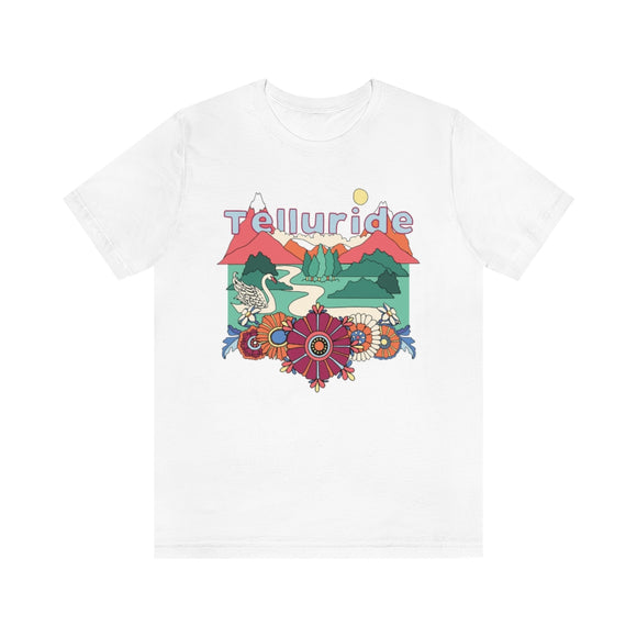 Telluride T-Shirt - Retro Mountain / Hippie Style Telluride, Colorado Shirt