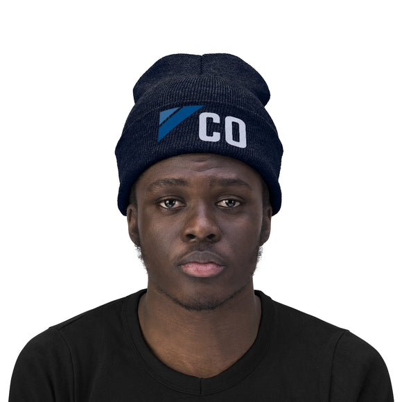 Colorado Beanie - Adult Embroidered Retro Blue Colorado Knit Hat
