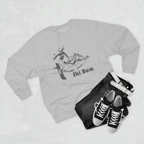 Premium Ski Bum Crewneck Sweatshirt - Retro Unisex Sweatshirt