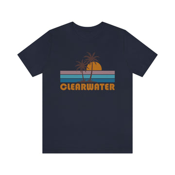 Buy navy Clearwater, Florida T-Shirt - Retro Palm Tree Unisex Clearwater Shirt
