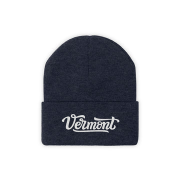 Buy true-navy Vermont Beanie - Adult Hand Lettered Embroidered Vermont Knit Hat