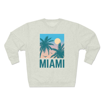 Buy oatmeal-heather Premium Miami, Florida Sweatshirt - Unisex Premium Crewneck Sweatshirt