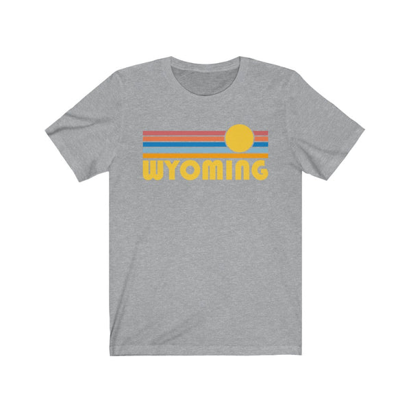 Wyoming T-Shirt - Retro Sunrise Adult Unisex Wyoming T Shirt