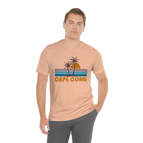 Cape Coral, Florida T-Shirt - Retro Palm Tree Unisex Cape Coral Shirt