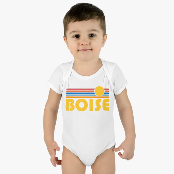 Boise Baby Bodysuit - Retro Sun Boise, Idaho Baby Bodysuit