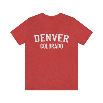 Buy heather-red Denver, Colorado Shirt - Paint Text Unisex Denver T-Shirt
