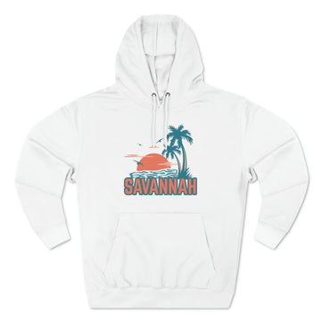 Buy white Premium Savannah, Georgia Hoodie - Palm Tree Unisex Sweatshirt