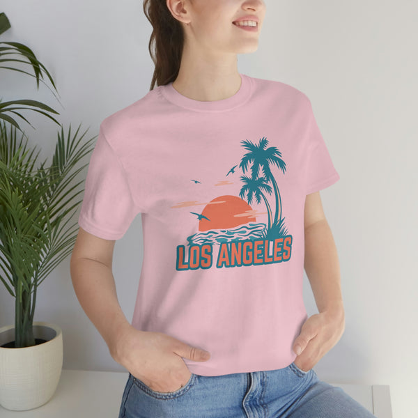 Los Angeles, California T-Shirt - Retro Palm Tree & Beach Unisex Los Angeles Shirt