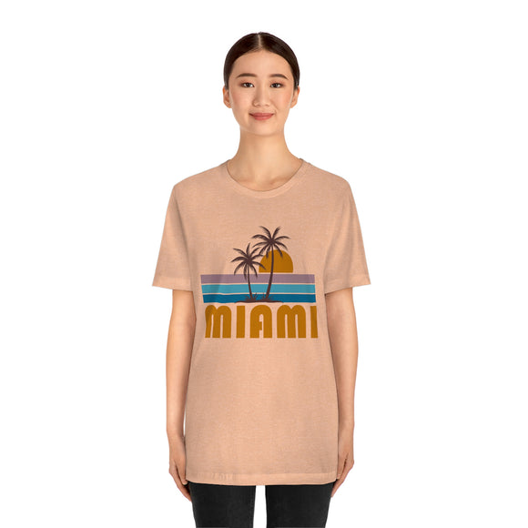 Miami, Florida T-Shirt - Retro Palm Tree Unisex Miami Shirt