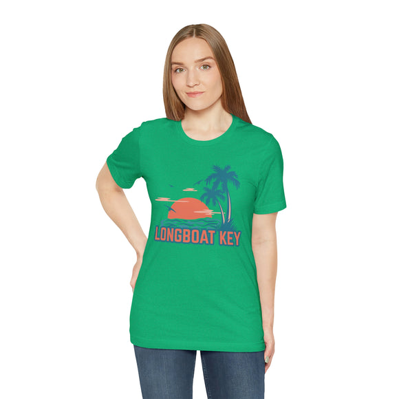 Longboat Key, Florida T-Shirt - Retro Palm Tree & Beach Unisex Longboat Key Shirt
