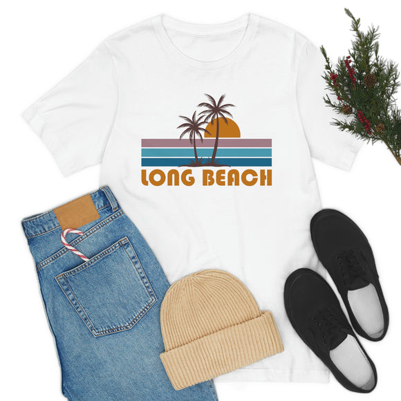 Long Beach, California T-Shirt - Retro Palm Tree Unisex Long Beach Shirt