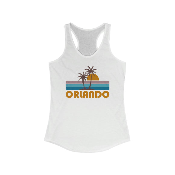 Orlando, Florida Women's Tank - Retro Palm Tree Women's Racerback Orlando Tank Top