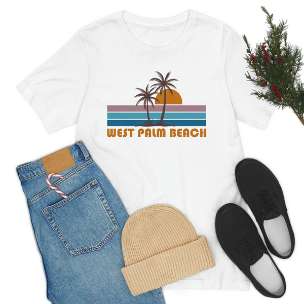 West Palm Beach, Florida T-Shirt - Retro Palm Tree Unisex West Palm Beach Shirt
