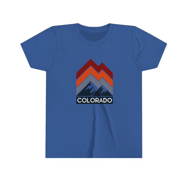 Colorado Youth T-Shirt - Mountain Lines Colorado Kid's TShirt