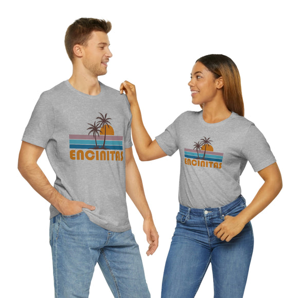 Encinitas, California T-Shirt - Retro Palm Tree Unisex Encinitas Shirt