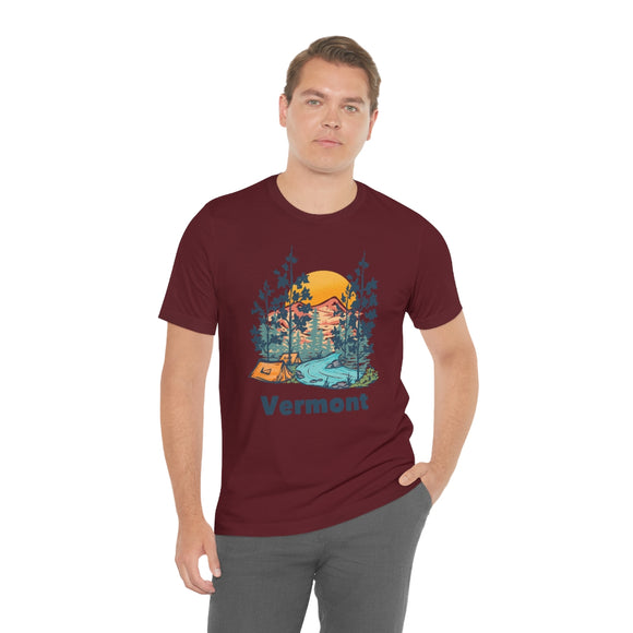 Vermont T-Shirt - Mountain Illustration Unisex Vermont Shirt
