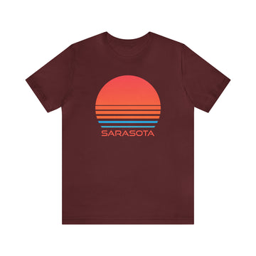 Buy maroon Sarasota, Florida T-Shirt - Retro 80s Unisex Sarasota Shirt