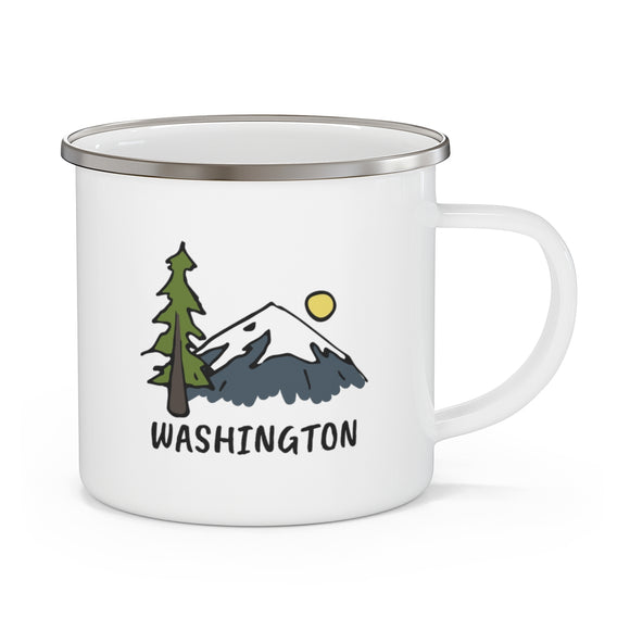 Washington Camp Mug - Retro Enamel Camping Washington Mug