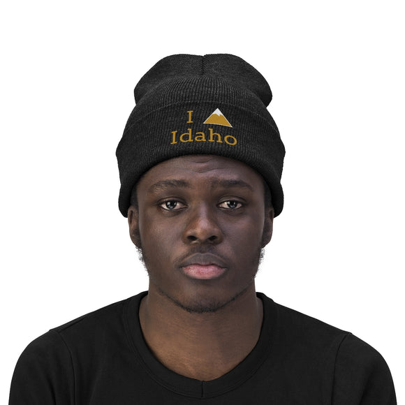 Idaho Knit Beanie - Adult Embroidered I Heart / Love Idaho Knit Hat