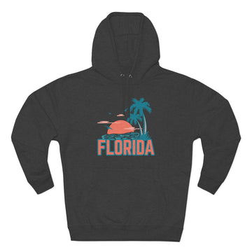 Buy charcoal-heather Premium Florida Hoodie Hoodie - Palm Tree Unisex Sweatshirt