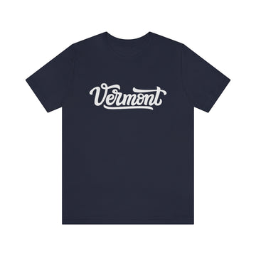 Buy navy Vermont T-Shirt - Hand Lettered Unisex Vermont Shirt