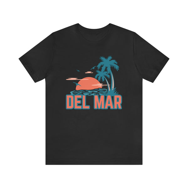 Del Mar, California T-Shirt - Retro Palm Tree & Beach Unisex Del Mar Shirt