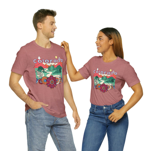 Colorado Shirt, Colorado Retro T-Shirt, Hippie Style Colorado tee, Colorado Mountain Shirt