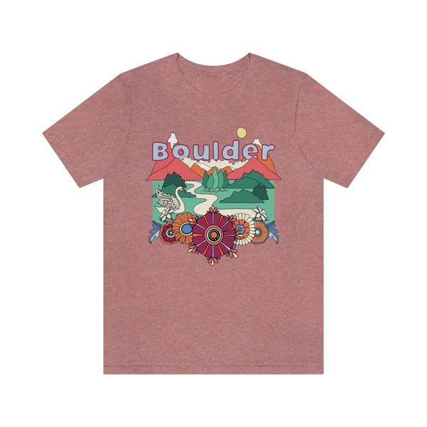 Boulder Shirt, Colorado Retro T-Shirt, Hippie Style Colorado tee, Boulder Mountain Shirt