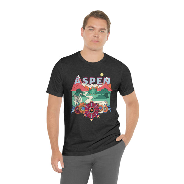 Aspen Shirt, Colorado Retro T-Shirt, Hippie Style Colorado tee, Aspen Mountain Shirt