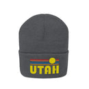 Utah Beanie - Adult Embroidered Retro Sunset Utah Knit Hat-2