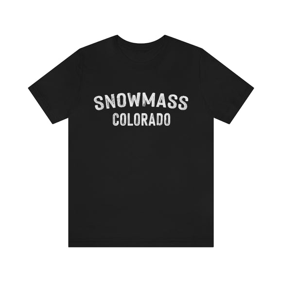 Snowmass, Colorado Shirt - Paint Text Unisex Snowmass T-Shirt