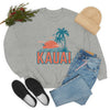 Kauai, Hawaii Sweatshirt - Unisex Retro Palm Tree Crewneck Kauai Sweatshirt