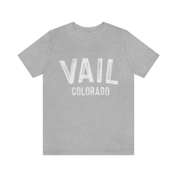 Buy athletic-heather Vail, Colorado Shirt - Paint Text Unisex Vail T-Shirt