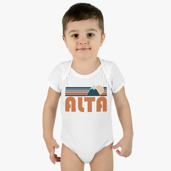 Alta Baby Bodysuit - Retro Mountain Alta, Utah Baby Bodysuit