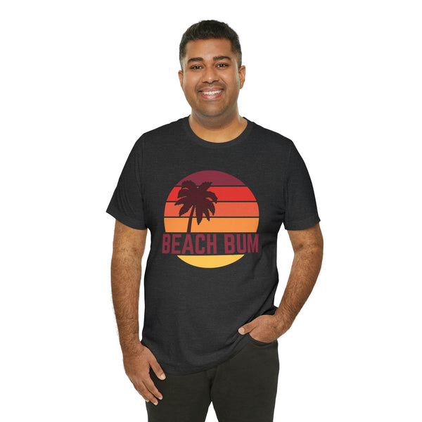 Beach Bum T-Shirt - Retro Palm Tree Unisex Beach Bum Shirt