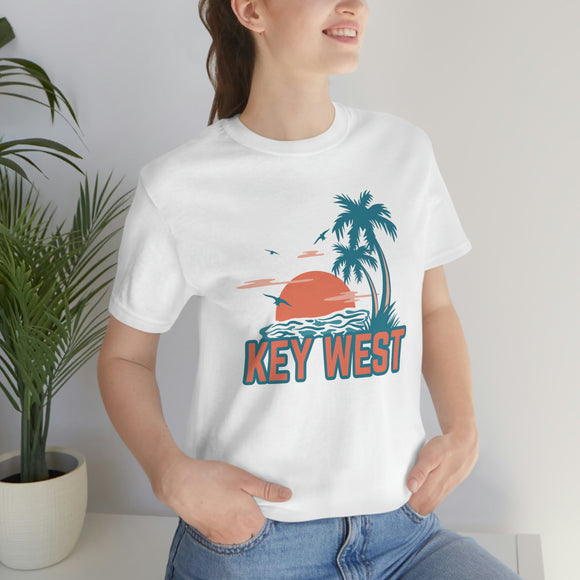 Key West, Florida T-Shirt - Retro Palm Tree & Beach Unisex Key West Shirt