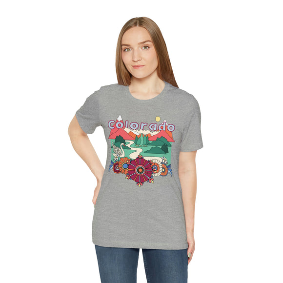 Colorado Shirt, Colorado Retro T-Shirt, Hippie Style Colorado tee, Colorado Mountain Shirt